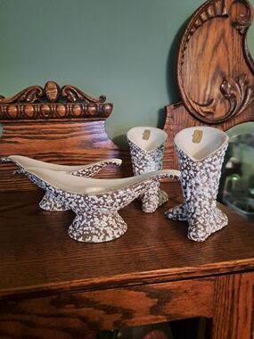 Royal Haeger Boco Brown Popcorn Candleholders Set Of 4